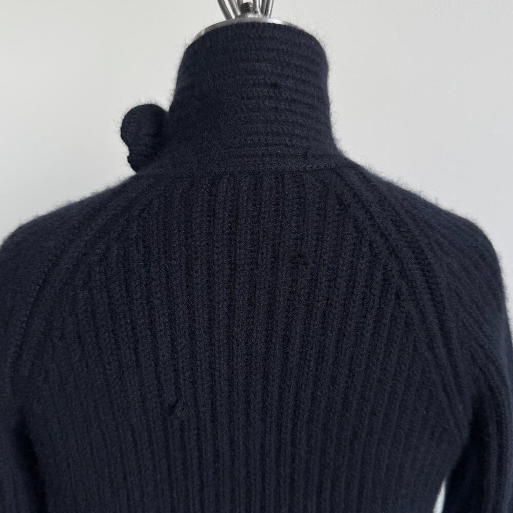 AKRIS BERGDORF GOODMAN Navy Cashmere Ribbed Sweater Dress Cardigan - Picture 5 of 11